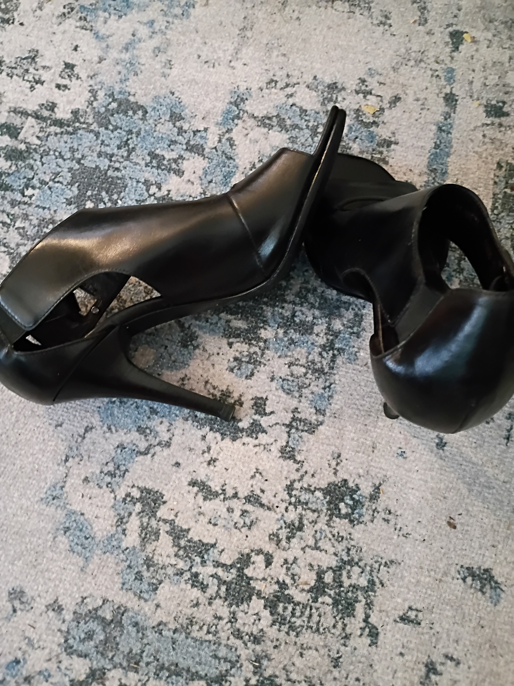Women's Black High Heel Peep-Toe Booties Size 6.5